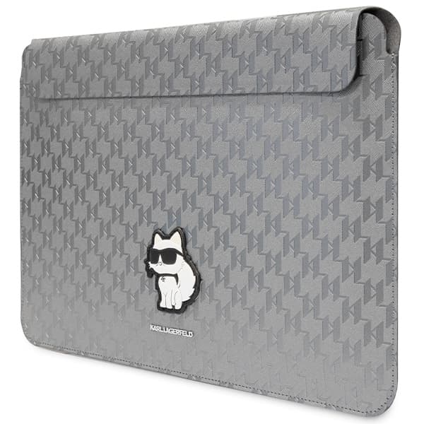 Karl Lagerfeld NFT Saffiano Monogram Ikonik Choupette Sleeve - 14" anteckningsbokfodral (silver)