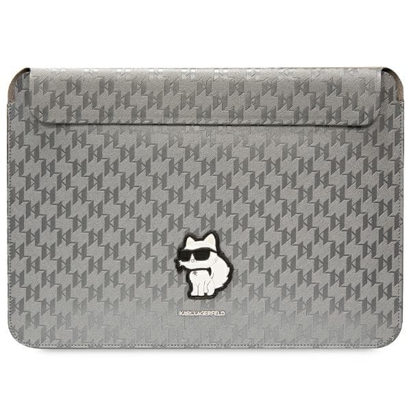 Karl Lagerfeld NFT Saffiano Monogram Ikonik Choupette Sleeve - 14" muistikirjalaukku (hopea)