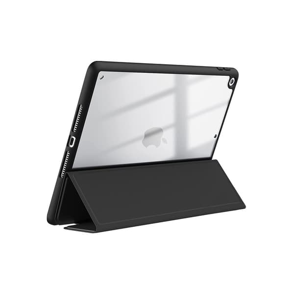 Crong PrimeFolio – iPad 10,2” etui (2021-2019) med stativ og Apple Pencil Slot (sort/klar)