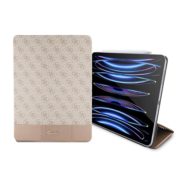 Guess 4G Stripe Allover - Cover til iPad Pro 12,9" (2022-2020) (Pink)