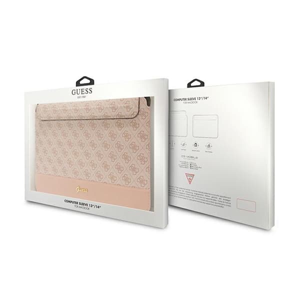 Guess 4G Stripe Metal Logo Computer Sleeve - 14" Notebook Sleeve (Pink)
