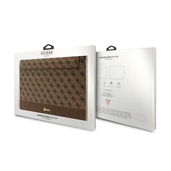 Guess 4G Stripe Metal Logo -tietokonekotelo - 14" kannettavan tietokoneen suojus (ruskea)