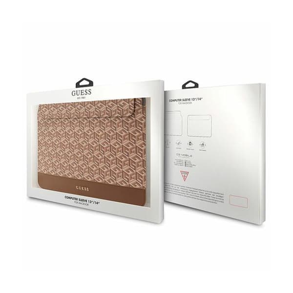 Guess GCube Stripes datorfodral - 14" notebookfodral (brun)