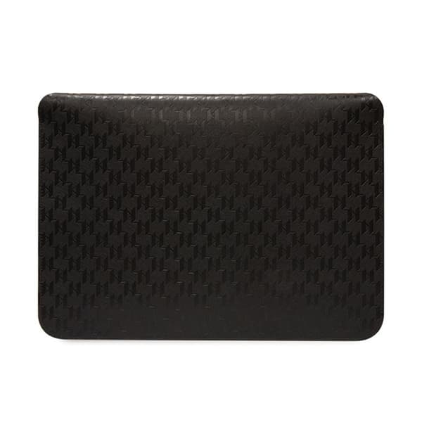 Karl Lagerfeld Saffiano Monogram Plaque Sleeve - 14" anteckningsboksfodral (svart)