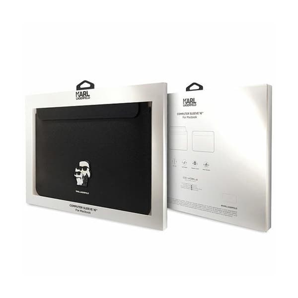 Karl Lagerfeld NFT Saffiano Karl & Choupette Sleeve - 16" notebookfodral (svart)