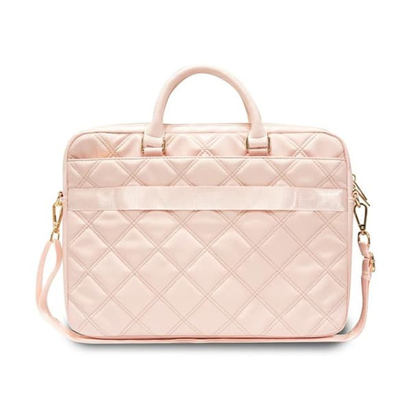 Guess Quilted 4G datorväska - Notebookväska 15" / 16" (rosa)