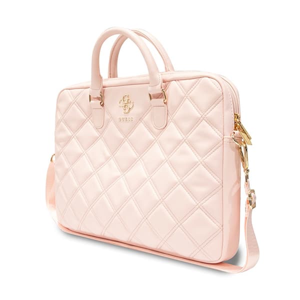 Guess Quilted 4G datorväska - Notebookväska 15" / 16" (rosa)