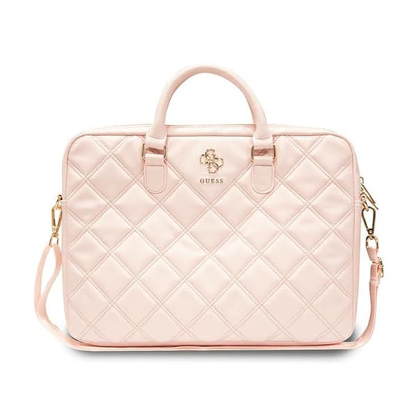 Guess Quilted 4G datorväska - Notebookväska 15" / 16" (rosa)