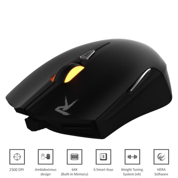Gamdias Ourea Optical - Optisk mus (2500 DPI) Svart