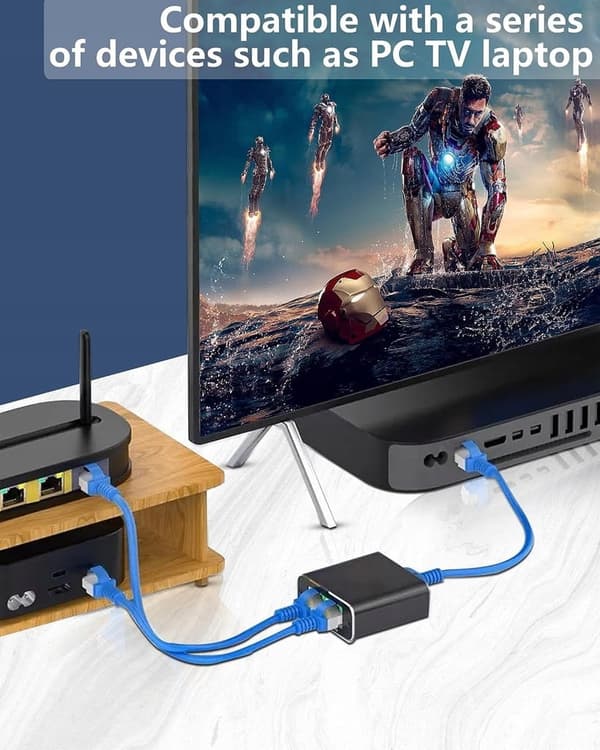 LAN SPLITTER 1x2 ADAPTER SPLITTER RJ45 GIGABIT