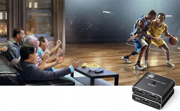 SWITCH DISPLAYPORT 2x1 SPLITTER 1x2 SPLITTER 8K