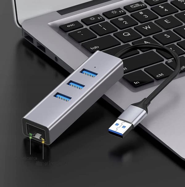 NETVÆRKSKORT HUB USB 3.0 GIGABIT RJ45 1000Mb RJ45 LAN ADAPTER
