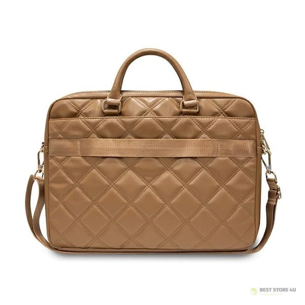 Guess Quilted 4G datorväska - Notebookväska 15" / 16" (Brun)
