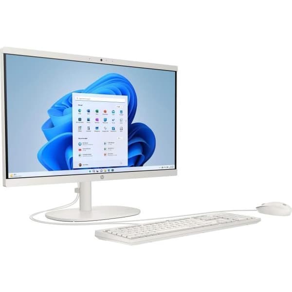 HP 22-dg0000nf All-in-One PC - Windows 11 - 21.5 FHD - Intel N100 - 8 Gt RAM - 256 Gt SSD -tallennustila - Langallinen näppäimistö ja hiiri