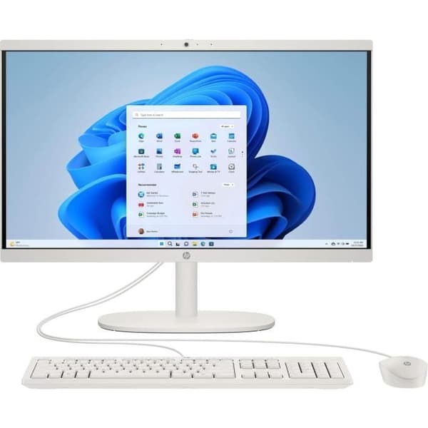 HP 22-dg0000nf All-in-One PC - Windows 11 - 21.5 FHD - Intel N100 - 8 Gt RAM - 256 Gt SSD -tallennustila - Langallinen näppäimistö ja hiiri