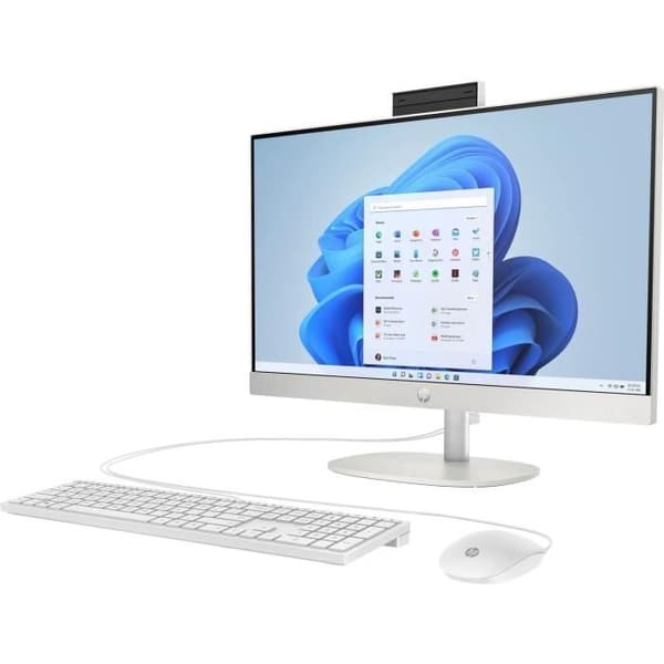 HP 24-cr0069nf All-in-One PC - Windows 11 - 23.8 FHD IPS - Core i3-N300 - 8 Gt RAM - 512 Gt SSD -tallennustila + langallinen näppäimistö ja hiiri