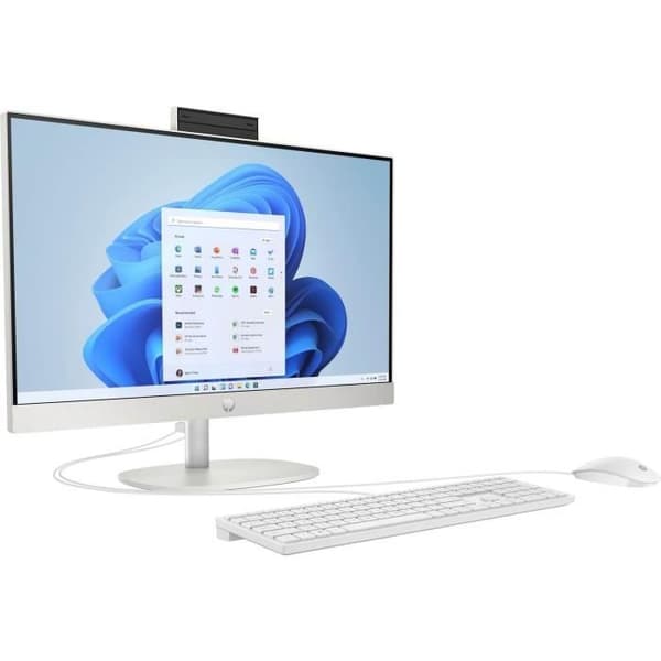 HP 24-cr0069nf All-in-One PC - Windows 11 - 23.8 FHD IPS - Core i3-N300 - 8 Gt RAM - 512 Gt SSD -tallennustila + langallinen näppäimistö ja hiiri