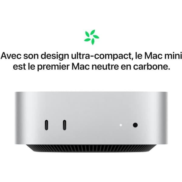Apple - Mac mini (2024) Apple M4-chip - 16 GB RAM - 256 GB SSD-lagerplads - 10-core CPU 10-core GPU - Sølv