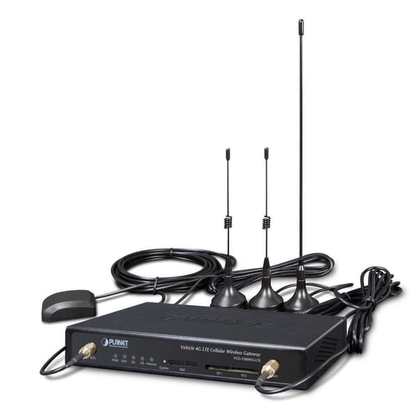 Planet Vehicle 4G LTE mobilgateway med 5-ports 10/100TX (1 SIM-kortplads, 802.11n, GPS, -25~65°C, LTE-bånd B1/B3/B5/B7/B8/B20/B3), VCG-1500WG-LTE-EU