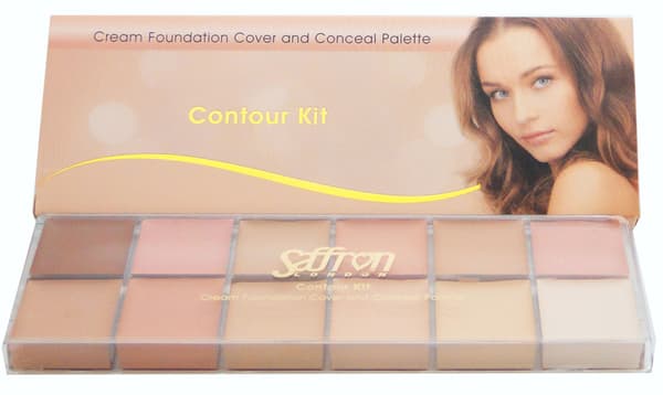 Saffron Cream Foundation Cover and Conceal Palette Contour Kit