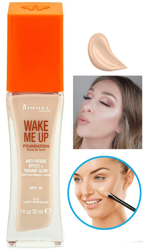 Rimmel Wake Me Up Anti-Fatigue Foundation SPF15-010 Light Porcelain