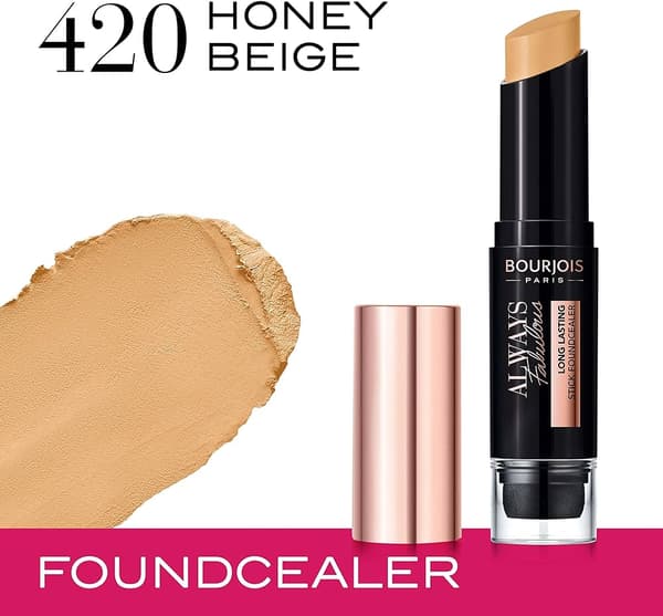 Bourjois Fabulous 24h 2-in-1 Foundation&Concealer Stick with Blender -420 Honey Beige