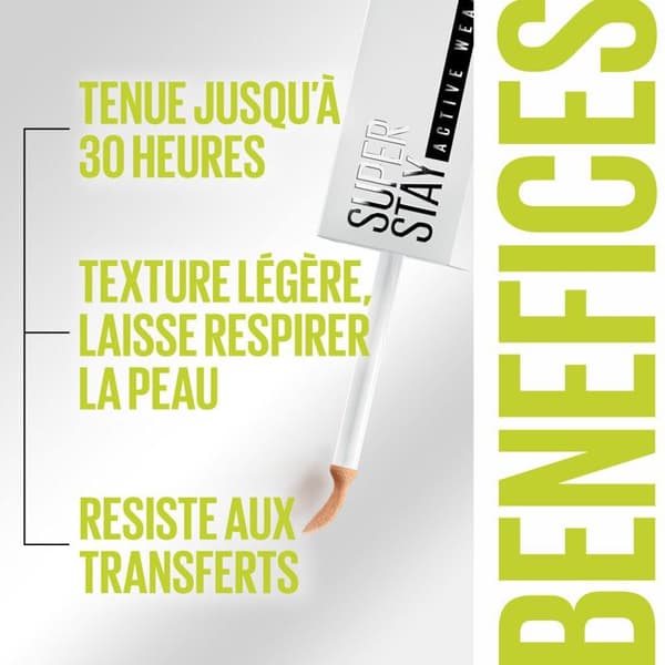 Concealer - MAYBELLINE NEW YORK - Superstay Active Wear 30H - Hög täckning - Långvarig - 30 Honung