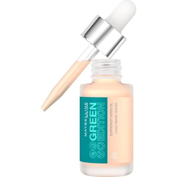 Ansiktsolja med ton - MAYBELLINE NEW YORK - Green Edition Superdrop - 30 ml - 84% naturligt ursprung - Beige
