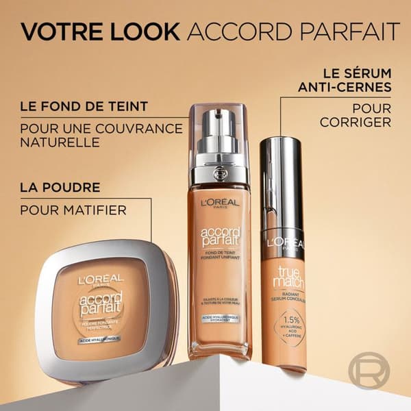 Foundation - L'OREAL PARIS - Accord Perfect - Golden Mandel - 30 ml - 49 nyanser tillgängliga