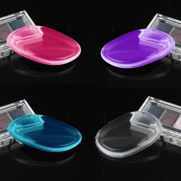 Blue Silica Gel Sponge Attached Transparent Foundation Makeup Cosmetic Tool