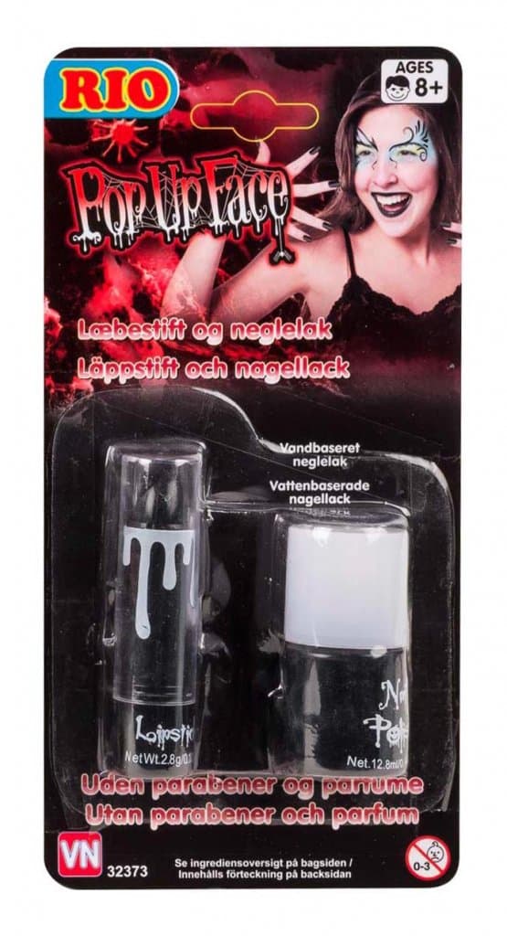 Make Up - RIO Face Paint SVART Nagellack & Läppstift