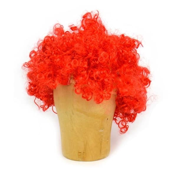Leksaker Utklädning Halloween Clown PERUK Röd Elastik 18cm