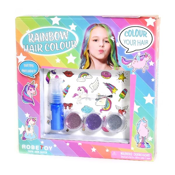 Robetoy 32361 Rainbow Hair Colour set Glitter med tattoos Tatueringar