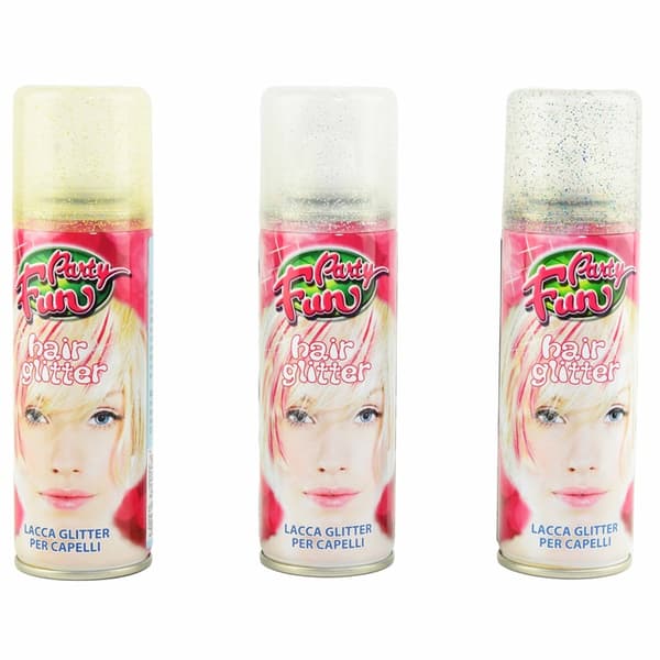 Party Kalas 32302 Make Up Hårspray Hairspray GLITTER 125ml Välj Färg 1.Guld glitter