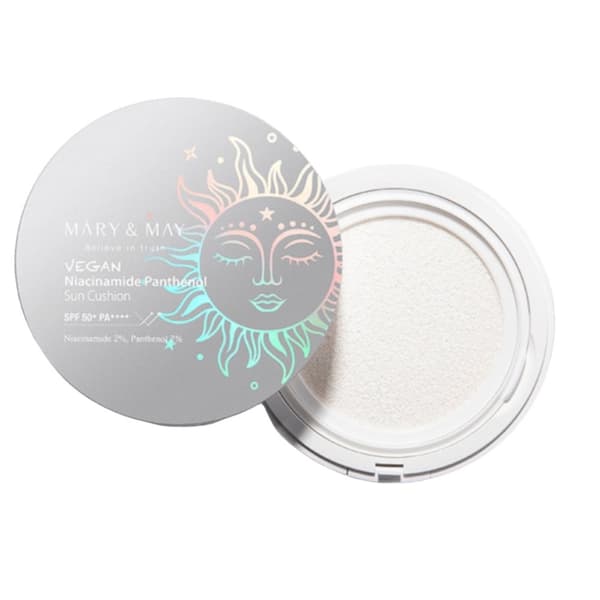 Mary&May Vegan Niacinamide Panthenol Sun Cushion SPF50+ PA++++ 25 g - Suojavoide tyynyn muodossa