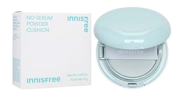 Innisfree No-Sebum Powder Cushion 21N Vanilla 14 g - Mattifying cushion foundation