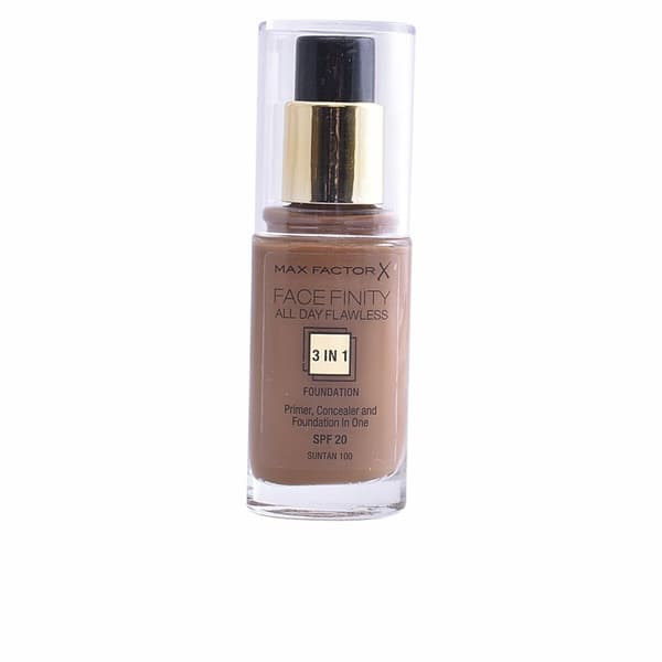 Nestemäinen meikin pohjustusaine Max Factor Face Finity 3-in-1 30 ml - 100 - suntan