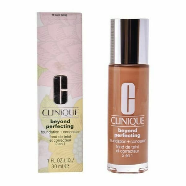 Nestemäinen meikin pohjustusaine Clinique Beyond Perfecting Kasvojen korjaaja Nº 18 Sand 30 ml