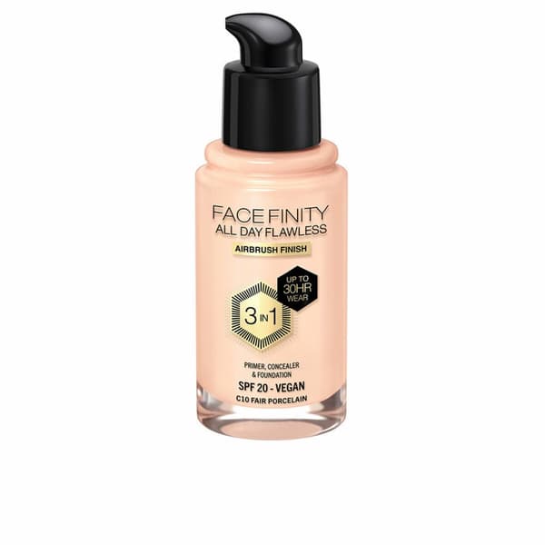 Pohjameikkivoide Max Factor Face Finity All Day Flawless 3-in-1 Spf 20 Nº C10 Fair porcelain 30 ml