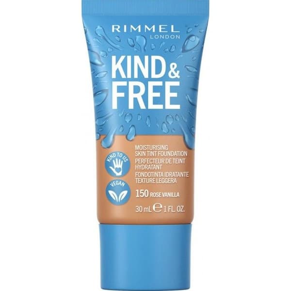 Rimmel Kind &amp; Free vegansk återfuktande foundation 150 Rose Vanilla, 30ml