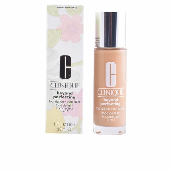 Nestemäinen meikin pohjustusaine Clinique Beyond Perfecting 8-golden neutral 2-in-1 (30 ml)