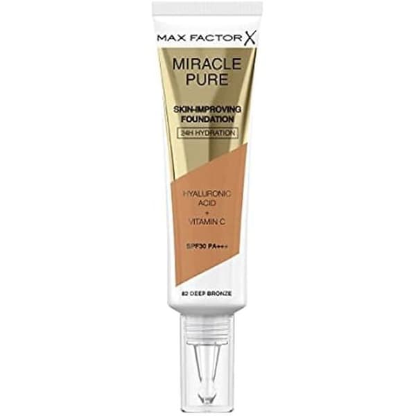 Foundation - MAX FACTOR - MIRACLE PURE FOUNDATION - 82 DEEP BRONZE - 30ML - Alla hudtyper
