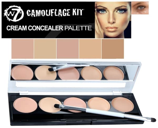 W7 Camouflage Kit Concealer Palette with Mirror and Applicator
