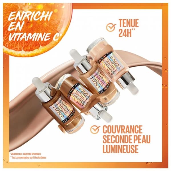 Foundation - Maybelline New York - Superstay 24H - Shade N°40 - 30ml - Vitamin C