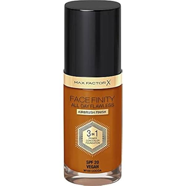 Foundation - MAX FACTOR - Face Finity All Day Flawless - 30ml - Tint 100 Sun Tan - Beige