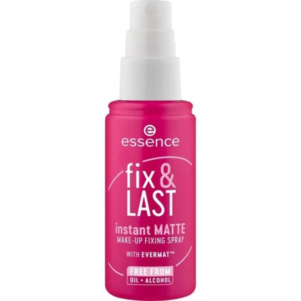Spray Fixering för Smink - Essence - Fix &amp; Last Instant Matte - Matt Finish - Lång Varaktighet - Alla Hudtyper