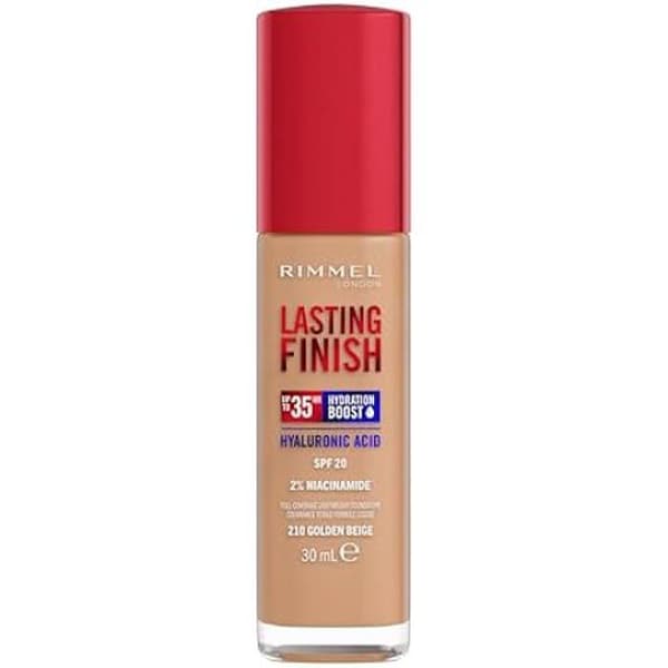Foundation - RIMMEL - Rimmel London Lasting Finish - 201 Golden Beige - 35h hold - Vegansk och återfuktande