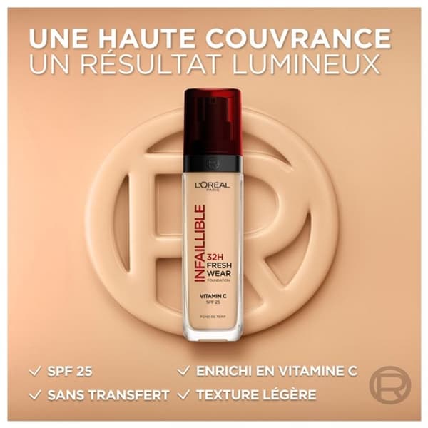 L'OREAL PARIS Infallible Foundation - Långvarig 32H - 140 COOL ROSE