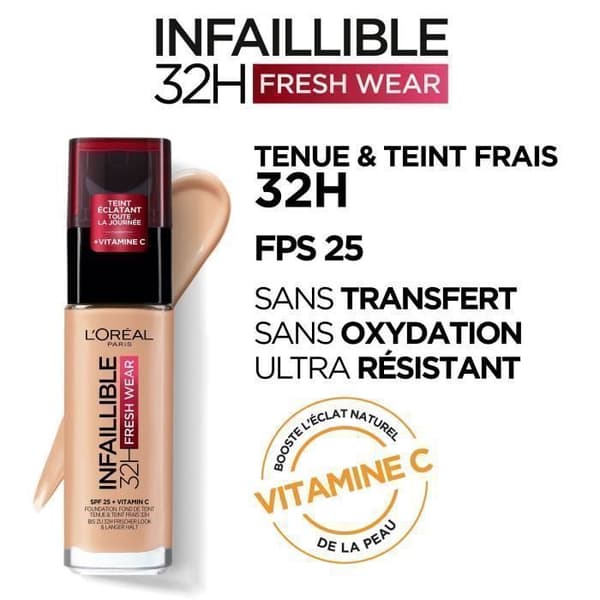 L'OREAL PARIS Infallible Foundation - Långvarig 32H - 140 COOL ROSE