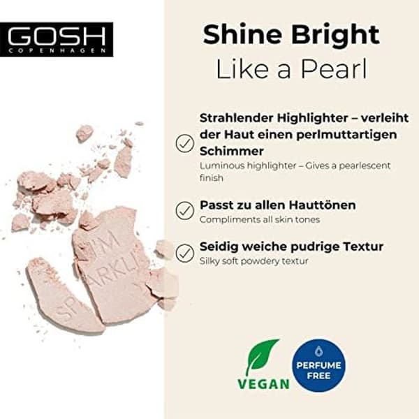 Pulver - GOSH Copenhagen - I'm Sparkling Highlighter - Color Pearl Dust - Skimrande effekt - Lysande finish